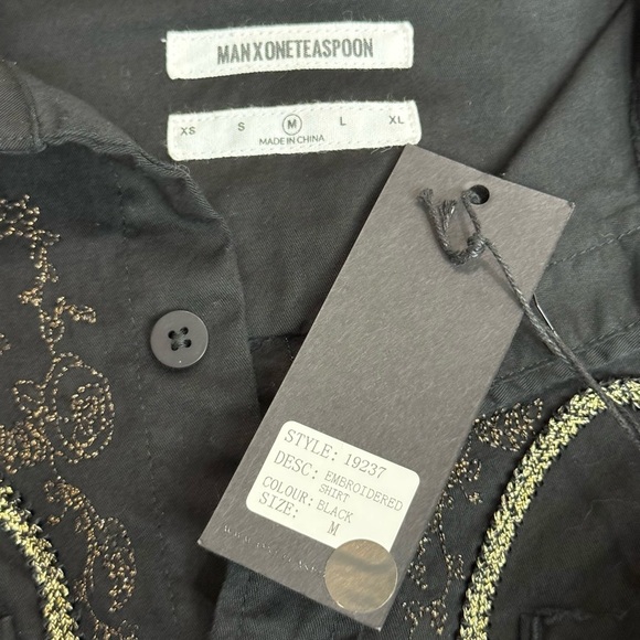 Men's One Teaspoon Embroidered Western Shirt MBlack Western Style, Medium NWT - Picture 5 of 9